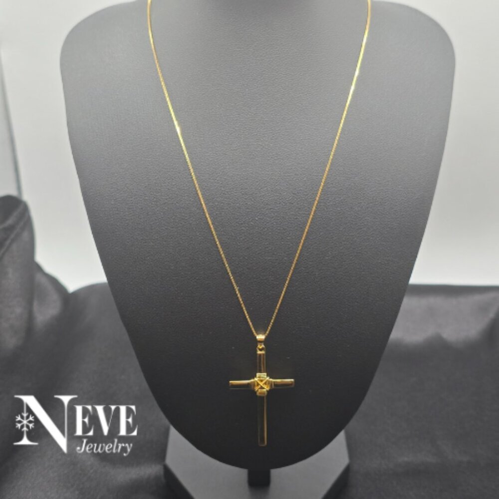 Handmade 18k Yellow Gold Over Sterling Silver 925 Elegant Luxury X Wire Cross